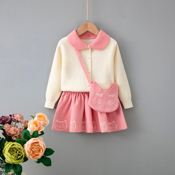 pullover autumn baby girl sweater set fashion cartoon cat knit cardigan & skirt toddler winter clothes 2 pcs bag 1-5y, Blue
pullover autumn baby girl sweater set fashion cartoon cat knit cardigan & skirt toddler winter clothes 2 pcs bag 1-5y, Blue