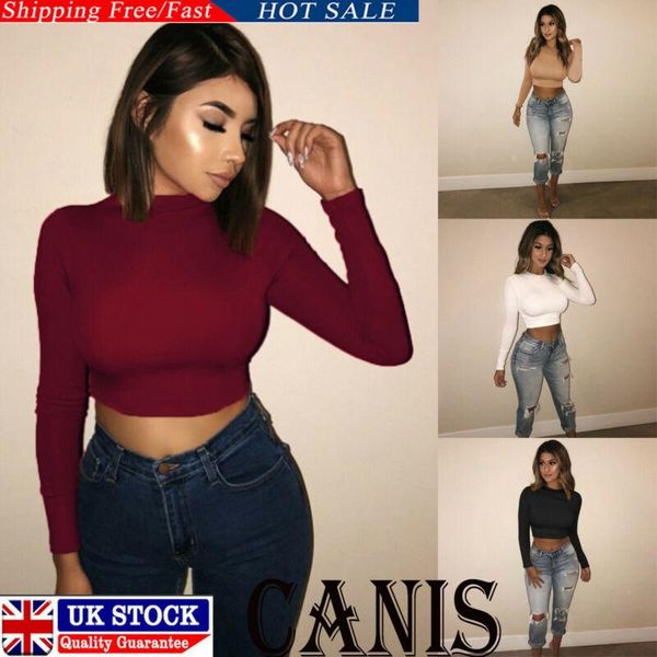 women's t-shirt autumn high neck exposed umbilical spinning halter sweater body-building bottom shirt slim pullover top, White
women's t-shirt autumn high neck exposed umbilical spinning halter sweater body-building bottom shirt slim pullover top, White