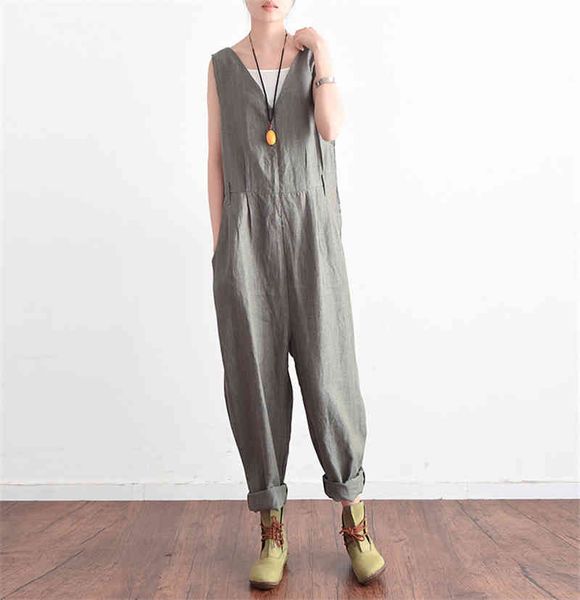 johnature sleeveless jumpsuits v-neck fashion women clothes summer casual striped loose linen high waist jumpsuits 210521, Black;white
johnature sleeveless jumpsuits v-neck fashion women clothes summer casual striped loose linen high waist jumpsuits 210521, Black;white