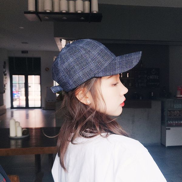 caps fashion cap hat female baseball korean popular leisure autumn and winter shade grid, Blue;gray
caps fashion cap hat female baseball korean popular leisure autumn and winter shade grid, Blue;gray