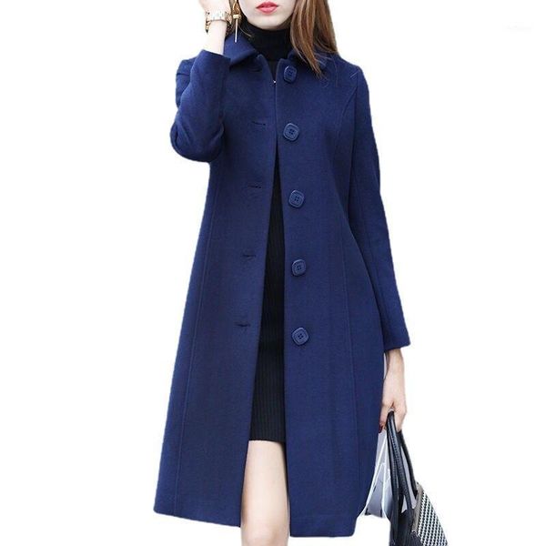 women's wool & blends fashion ladies coat mid-length single-breasted slim blended woolen overcoat autumn winter red blue black jacket j
women's wool & blends fashion ladies coat mid-length single-breasted slim blended woolen overcoat autumn winter red blue black jacket j