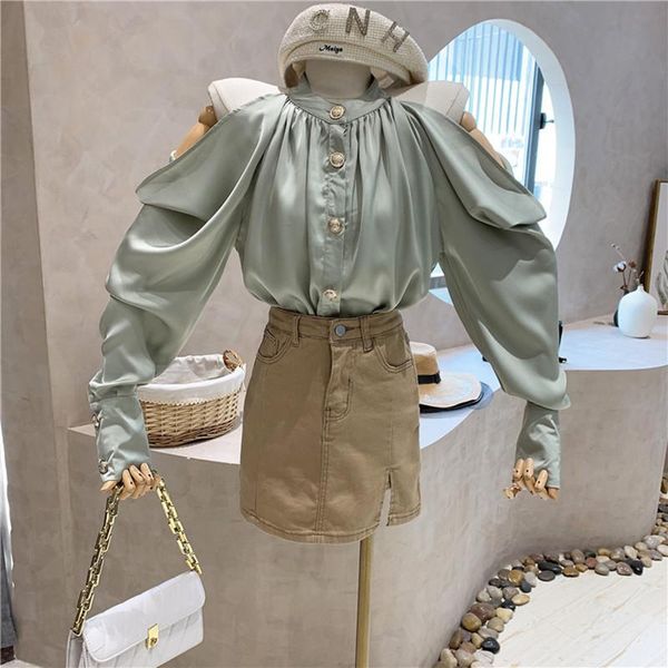 women's tracksuits clothing summer 2021 design long sleeve off shoulder shirt + high waist denim pantskirt two piece set, Gray
women's tracksuits clothing summer 2021 design long sleeve off shoulder shirt + high waist denim pantskirt two piece set, Gray