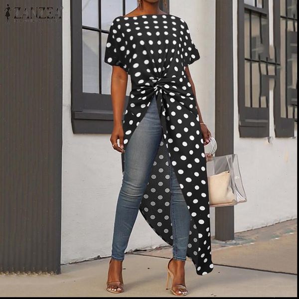 fashion summer asymmetrical women shirt polka dot tunic casual short sleeve female blusas vestidos, White
fashion summer asymmetrical women shirt polka dot tunic casual short sleeve female blusas vestidos, White
