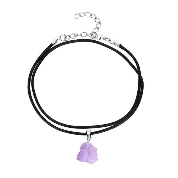 purple crystal natural irregular stone pendant bracelet with adjustable braided rope bohemia boho women gift link, chain, Black
purple crystal natural irregular stone pendant bracelet with adjustable braided rope bohemia boho women gift link, chain, Black
