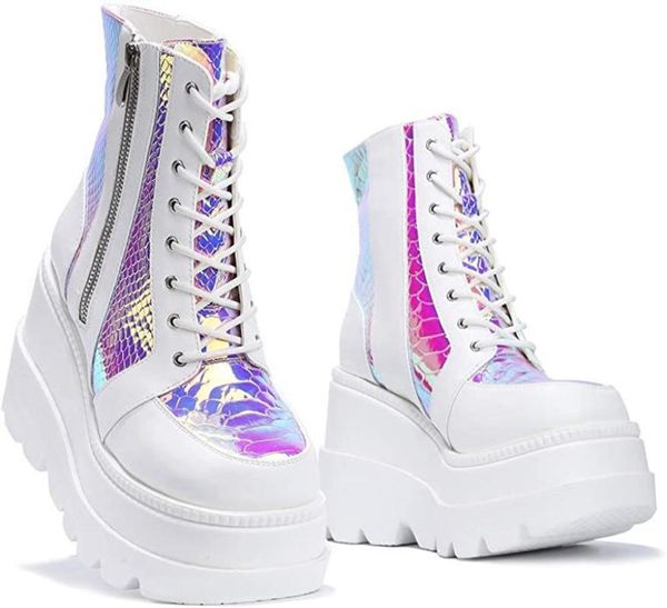 boots winter ankle for women fashion round toe high heel wedges shoes lace up buckle motorcycle, Black
boots winter ankle for women fashion round toe high heel wedges shoes lace up buckle motorcycle, Black
