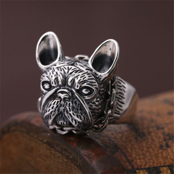 925 sterling adjustable dog band rings heart and wings american europe antique handmade designer punk gothic luxury jewelry accessories gift, Silver
925 sterling adjustable dog band rings heart and wings american europe antique handmade designer punk gothic luxury jewelry accessories gift, Silver