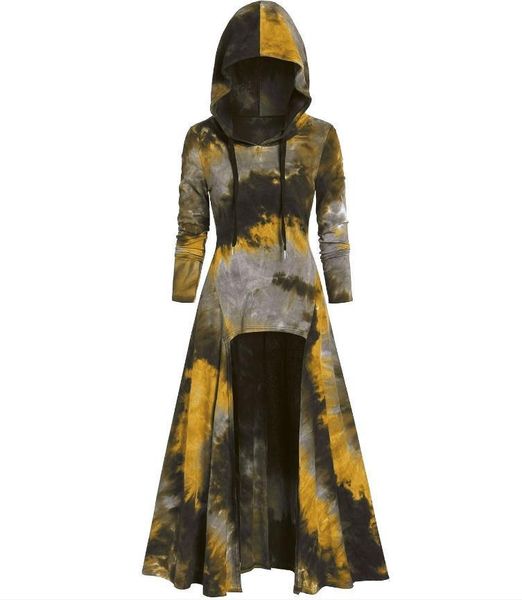fall women's clothing fashion tie-dyed long-sleeved hooded dress cross-border selling mid-length vestidos casual dresses, Black;gray 
fall women's clothing fashion tie-dyed long-sleeved hooded dress cross-border selling mid-length vestidos casual dresses, Black;gray