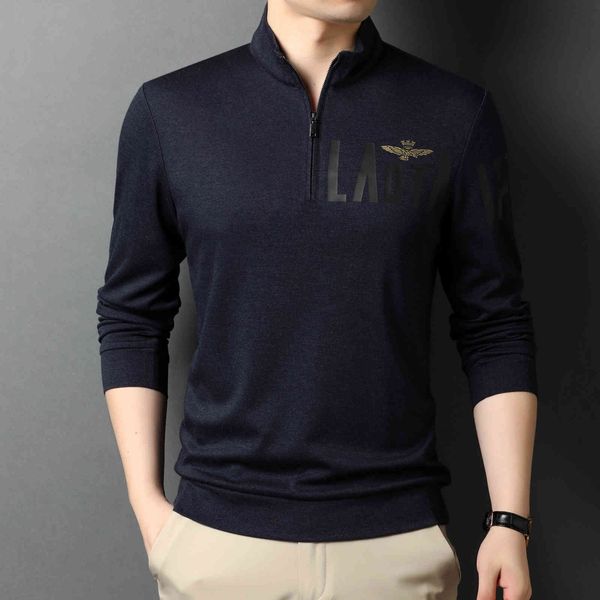 men's spring long sleeve t-shirt 2021 spring and autumn zipper high neck loose busins backing polo shirt, Black
men's spring long sleeve t-shirt 2021 spring and autumn zipper high neck loose busins backing polo shirt, Black