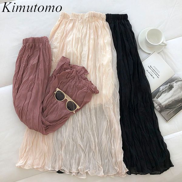 kimutomo sweet casual skirt spring summer women clothing korean high elastic waist solid pleated skirt elegant 210521, Black
kimutomo sweet casual skirt spring summer women clothing korean high elastic waist solid pleated skirt elegant 210521, Black