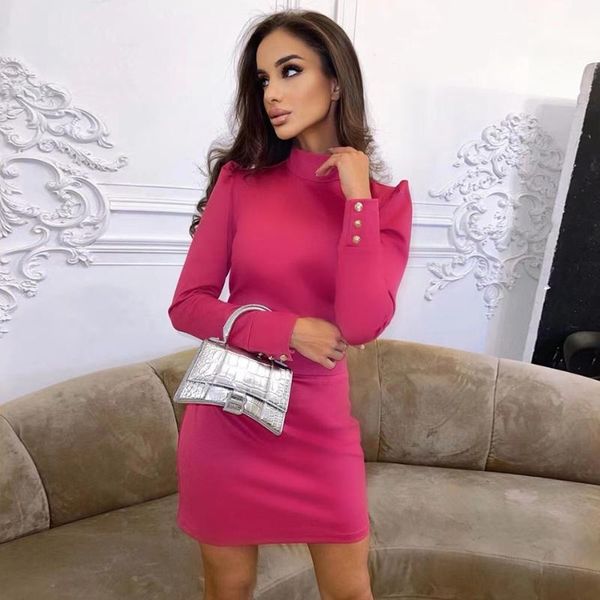 casual dresses 2021 solid color rose red women o neck long sleeves fold outfit party club wear rayon bandage dress vestido, Black;gray
casual dresses 2021 solid color rose red women o neck long sleeves fold outfit party club wear rayon bandage dress vestido, Black;gray