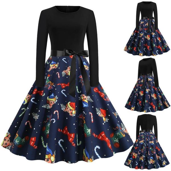 casual dresses christmas dress women winter long sleeve o neck elegant vintage big swing santa claus print xmas party plus size, Black;gray
casual dresses christmas dress women winter long sleeve o neck elegant vintage big swing santa claus print xmas party plus size, Black;gray