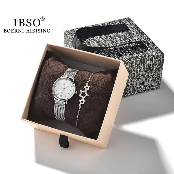 wristwatches ibso brand women's quartz watch bracelet set luxury rose gold ho, Slivery;brown
wristwatches ibso brand women's quartz watch bracelet set luxury rose gold ho, Slivery;brown