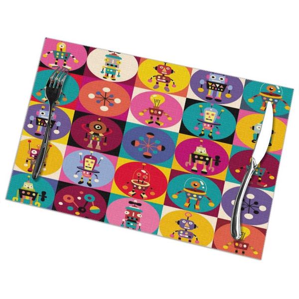 mats & pads 6pcs placemat for dining table cute robots pattern heat-resistant kitchen accessories
mats & pads 6pcs placemat for dining table cute robots pattern heat-resistant kitchen accessories
