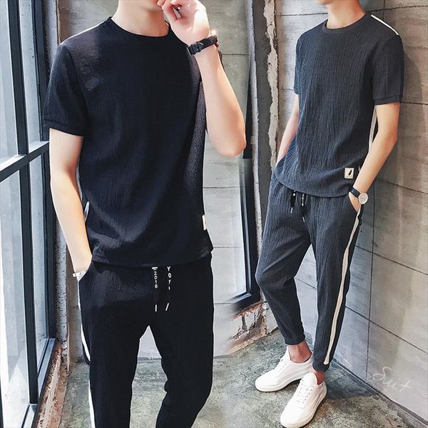 summer clothing set casual mens tracksuit o neck short sleeve t shirt amp pants two pieces 3xl plus size, Gray
summer clothing set casual mens tracksuit o neck short sleeve t shirt amp pants two pieces 3xl plus size, Gray