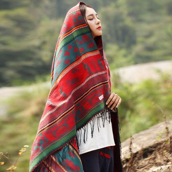 scarves national style women thick travel blanket cashmere scarf hijab wrap oversize floral square head shawl all-match, Blue;gray
scarves national style women thick travel blanket cashmere scarf hijab wrap oversize floral square head shawl all-match, Blue;gray