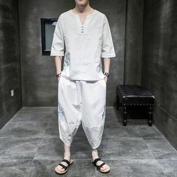 men's tracksuits linen summer tracksuit men 2021 printed suit sets male casual pants chinese style oversize tshirt knee two piece set 5, Gray
men's tracksuits linen summer tracksuit men 2021 printed suit sets male casual pants chinese style oversize tshirt knee two piece set 5, Gray