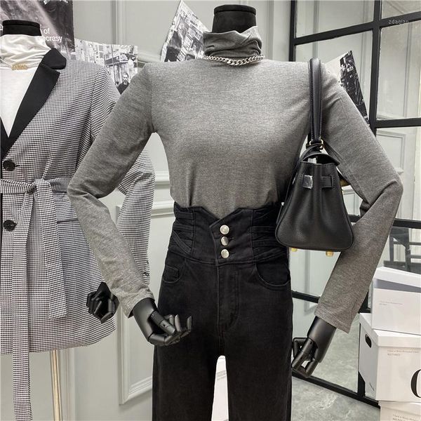 women's sweaters 2021 plain color casual long sleeve t-shirt slim small turtleneck tights simple inner match, White;black
women's sweaters 2021 plain color casual long sleeve t-shirt slim small turtleneck tights simple inner match, White;black