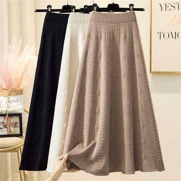 ladies fashion autumn winter knitted jacquard midi long skirt women korean style mid-length high waist soft skirts female 211119, Black
ladies fashion autumn winter knitted jacquard midi long skirt women korean style mid-length high waist soft skirts female 211119, Black