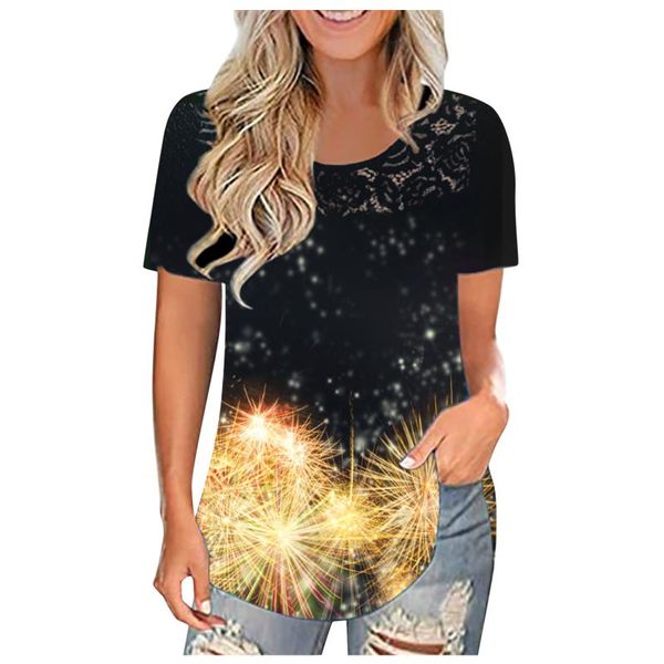 women's blouses & shirts 40# women blouse vintage print lace splicing o-neck clothing 2021 short sleeve casual tee camisetas mujer, White
women's blouses & shirts 40# women blouse vintage print lace splicing o-neck clothing 2021 short sleeve casual tee camisetas mujer, White