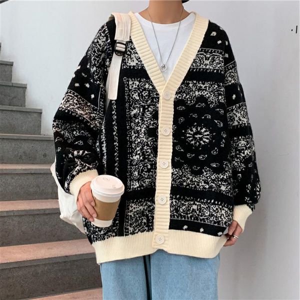 men's sweaters 2021 streetwear harajuku casual sweater men clothing winter coat retro loose couple male japanese ethnic fashion cardiga, White;black
men's sweaters 2021 streetwear harajuku casual sweater men clothing winter coat retro loose couple male japanese ethnic fashion cardiga, White;black