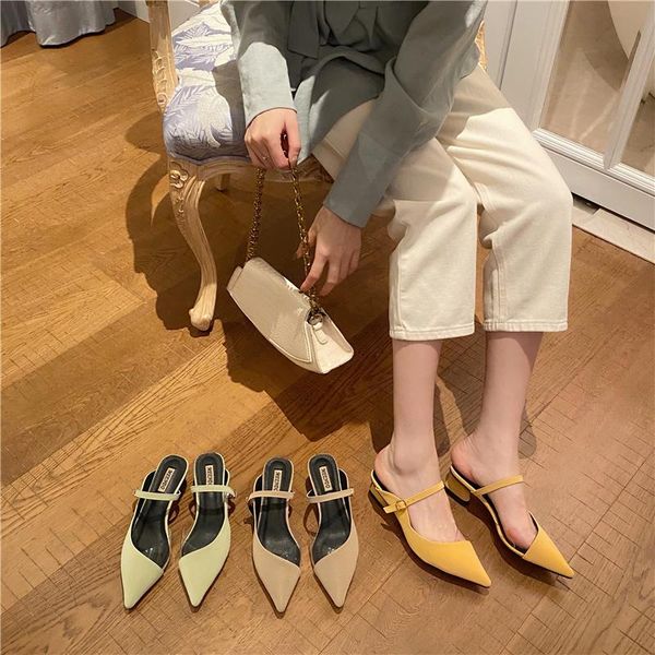 arrivals women sandals slippers pointed toe shallow shoes slip on thick low heels candy color casual size 39, Black
arrivals women sandals slippers pointed toe shallow shoes slip on thick low heels candy color casual size 39, Black