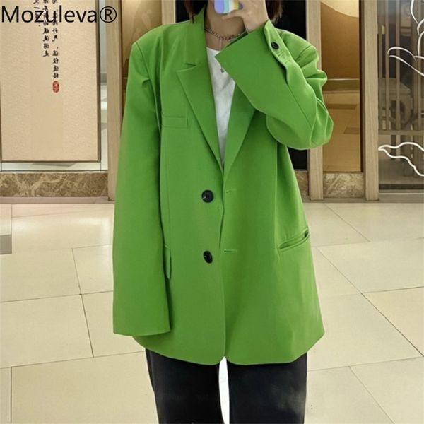 mozuleva spring notched single-breasted full loose green suit fashion autumn pocket coat office lady blazer 211019, White;black
mozuleva spring notched single-breasted full loose green suit fashion autumn pocket coat office lady blazer 211019, White;black