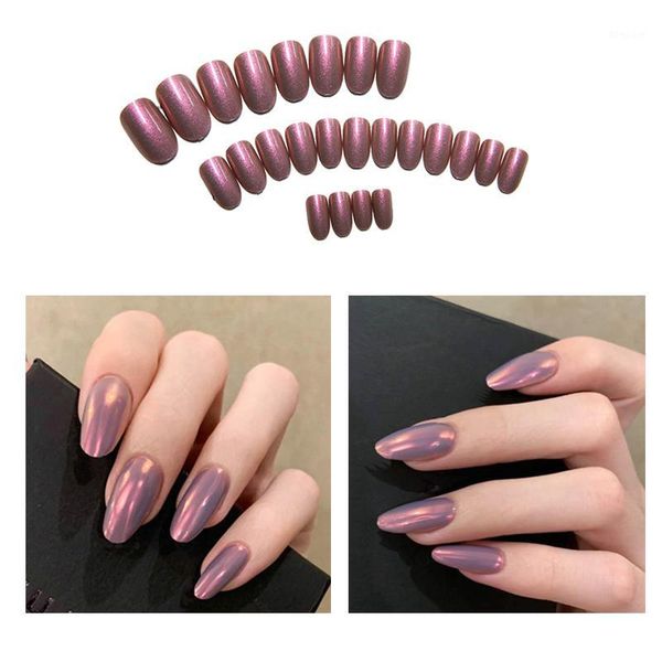 24pcs/set false nail violet color full cover fake nails summer style laser light long for tips art press on with glue1, Red;gold
24pcs/set false nail violet color full cover fake nails summer style laser light long for tips art press on with glue1, Red;gold