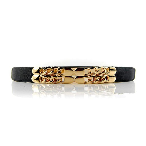 belts for women designer brand gold double twist chain metal buckle thin elastic waist ladies dresses, Black;brown
belts for women designer brand gold double twist chain metal buckle thin elastic waist ladies dresses, Black;brown