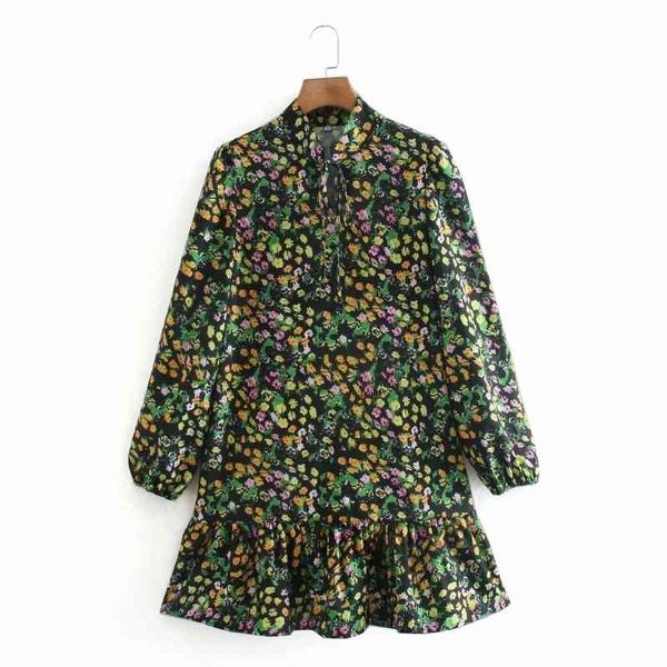 women floral printing ruffled hem green mini dress female stand collar lantern sleeve clothes casual lady loose vestido d6957 210430, Black;gray
women floral printing ruffled hem green mini dress female stand collar lantern sleeve clothes casual lady loose vestido d6957 210430, Black;gray