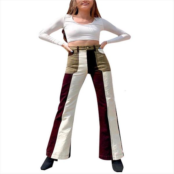 korean trumpet jeans fashion womens pants contrast color stitching high waist long with pocket, Black;white
korean trumpet jeans fashion womens pants contrast color stitching high waist long with pocket, Black;white