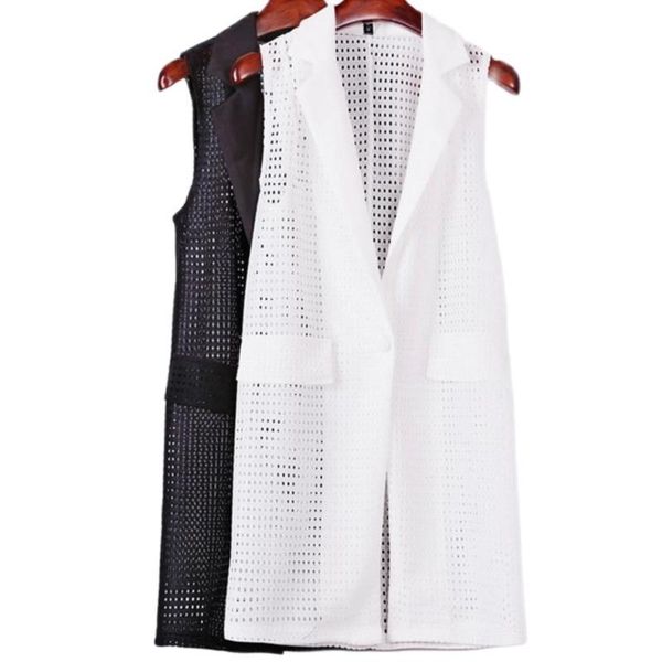 women's vests zomer hollow versie casual pak effen kleur mouwloos vest vrouwelijke temperament vrouw revers, Black;white
women's vests zomer hollow versie casual pak effen kleur mouwloos vest vrouwelijke temperament vrouw revers, Black;white