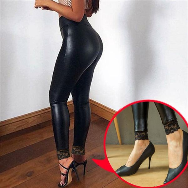 women's leggings fashion women pu leather pants elastic high waist winter slim velvet skinny fleece trousers pk09, Black
women's leggings fashion women pu leather pants elastic high waist winter slim velvet skinny fleece trousers pk09, Black