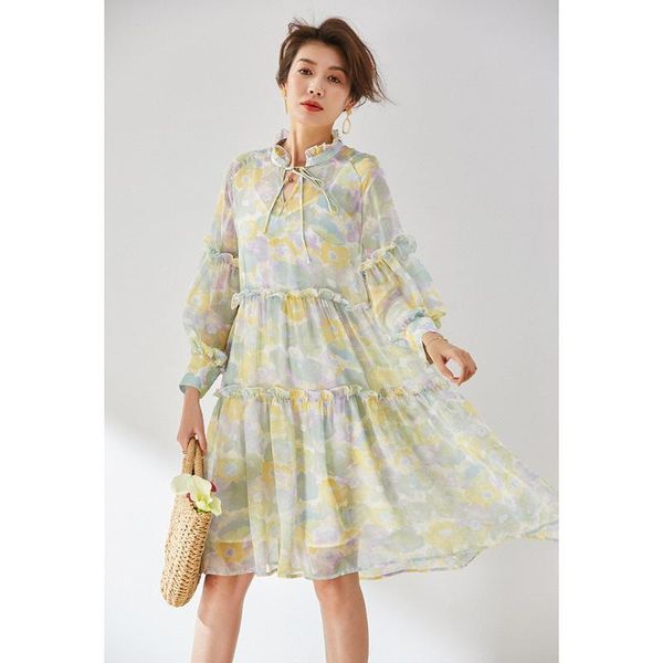 casual dresses spring summer dress 2021 elegant floral for women long sleeve korean fashion vestido de mujer pph3974, Black;gray
casual dresses spring summer dress 2021 elegant floral for women long sleeve korean fashion vestido de mujer pph3974, Black;gray