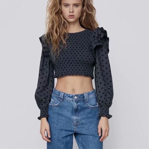 fashion women short elastic shirt polka dot elegant long sleeve o-neck slim office lady 210422, White
fashion women short elastic shirt polka dot elegant long sleeve o-neck slim office lady 210422, White
