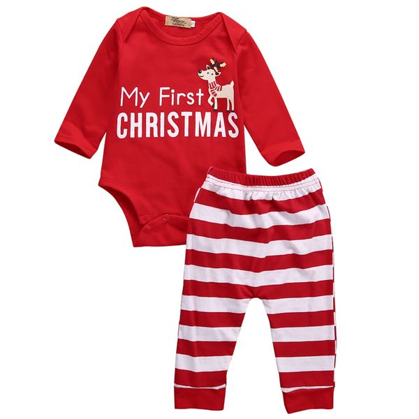 christmas lovely infant kids baby girls boys 2pcs sets letter print long sleeve romper striped pants party sets, White
christmas lovely infant kids baby girls boys 2pcs sets letter print long sleeve romper striped pants party sets, White
