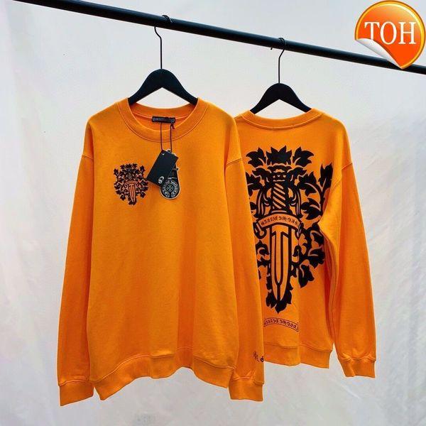 2021 early autumn new ch croix lovers orange sword totem round neck loose sweater for men and women, Black
2021 early autumn new ch croix lovers orange sword totem round neck loose sweater for men and women, Black