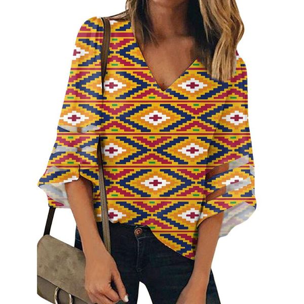 women's blouses & shirts african tribal style custom fashion chiffon print half sleeve v neck casual comfort wholesale clothes woman, White
women's blouses & shirts african tribal style custom fashion chiffon print half sleeve v neck casual comfort wholesale clothes woman, White