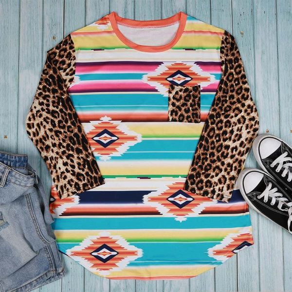 women's t-shirt striped leopard stitching long sleeve woman tshirts polyester oversized women ropa de mujer multicolor color femme t-s, White
women's t-shirt striped leopard stitching long sleeve woman tshirts polyester oversized women ropa de mujer multicolor color femme t-s, White