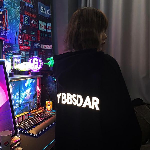 men's hoodies & sweatshirts hooded oversized back letter reflective 3m men streetwear hip hop loose harajuku male autumn hoody pullover, Black
men's hoodies & sweatshirts hooded oversized back letter reflective 3m men streetwear hip hop loose harajuku male autumn hoody pullover, Black