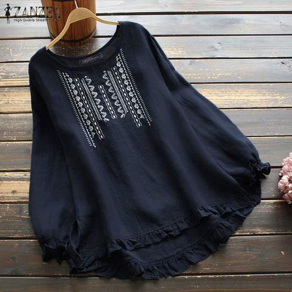 women's long sleeve blouse 2021 autumn vintage embroidery female o neck ruffle plus size tunic casual shirts blouses &, White
women's long sleeve blouse 2021 autumn vintage embroidery female o neck ruffle plus size tunic casual shirts blouses &, White