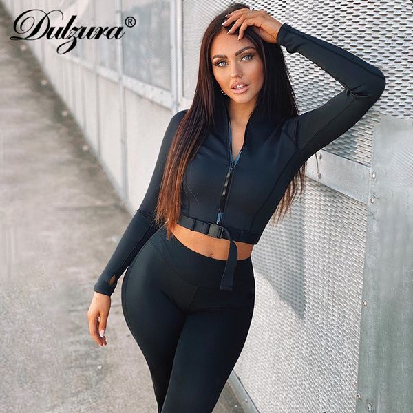 dulzura patchwork women 2 piece set long sleeve crop zipper belt high waist leggings skinny strenty sporty tracksuit outfit, Black;white
dulzura patchwork women 2 piece set long sleeve crop zipper belt high waist leggings skinny strenty sporty tracksuit outfit, Black;white