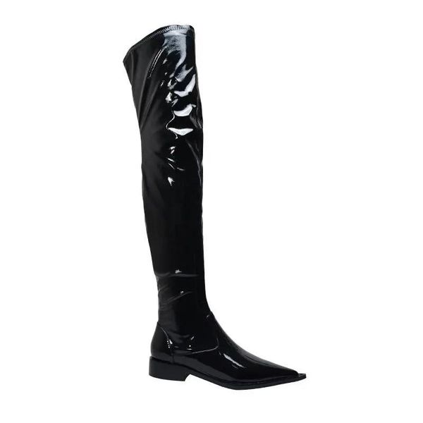 boots hkyx 2021 genuine leather pointed toe thigh stretch patent over the knee women, Black
boots hkyx 2021 genuine leather pointed toe thigh stretch patent over the knee women, Black