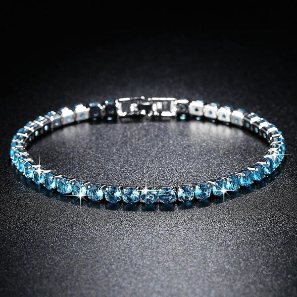link, chain fashion jewelry for women zirconia bracelet in real rhodium plated 19 cm 4 colors cz ladies girls, Black
link, chain fashion jewelry for women zirconia bracelet in real rhodium plated 19 cm 4 colors cz ladies girls, Black