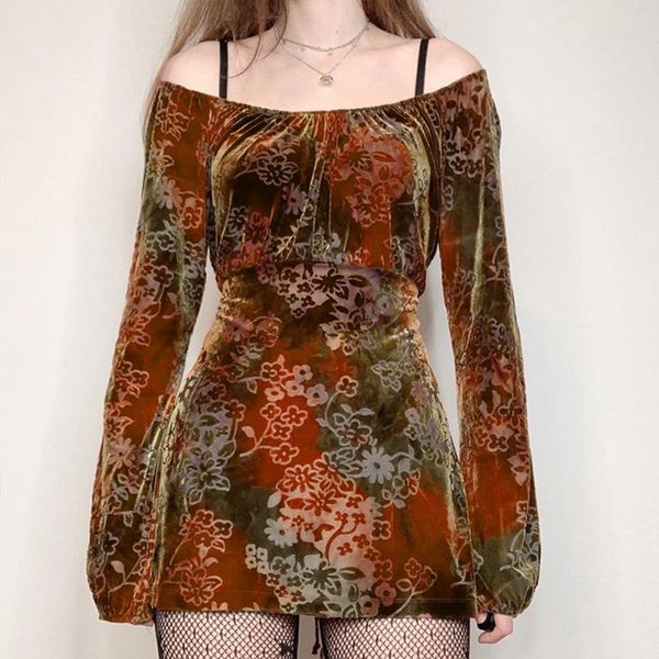 casual dresses yiyimiyu vintage grunge fairycore velvet bodycon women floral print aesthetic elegant slash neck longsleeve autumn dress, Black;gray
casual dresses yiyimiyu vintage grunge fairycore velvet bodycon women floral print aesthetic elegant slash neck longsleeve autumn dress, Black;gray
