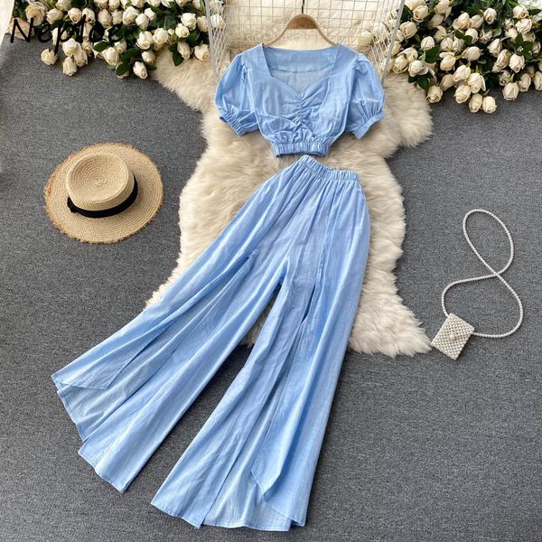 neploe work style ol holiday 2 pcs women set o neck short sleeve short + high waist hip wide leg pants suit solid loose 210423, White
neploe work style ol holiday 2 pcs women set o neck short sleeve short + high waist hip wide leg pants suit solid loose 210423, White