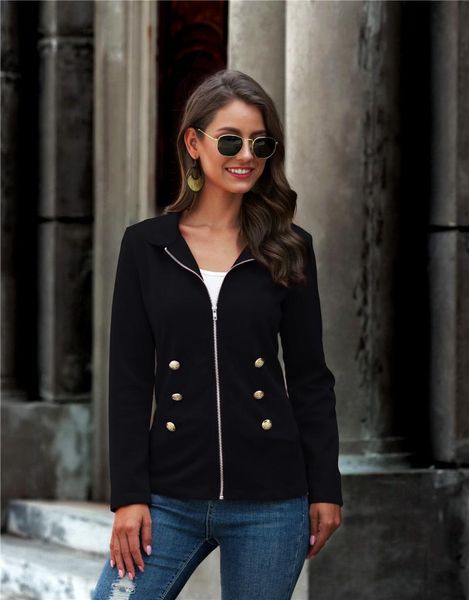 women's jackets fashion women ladies autumn winter casual solid color stand collar zipper button slim jacket short coat black red blue, Black;brown
women's jackets fashion women ladies autumn winter casual solid color stand collar zipper button slim jacket short coat black red blue, Black;brown