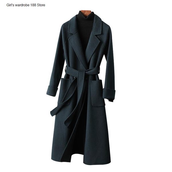 double sided cashmere coat women's medium long 2021 autumn winter hepburn style suit collar woolen two piece pants, White
double sided cashmere coat women's medium long 2021 autumn winter hepburn style suit collar woolen two piece pants, White