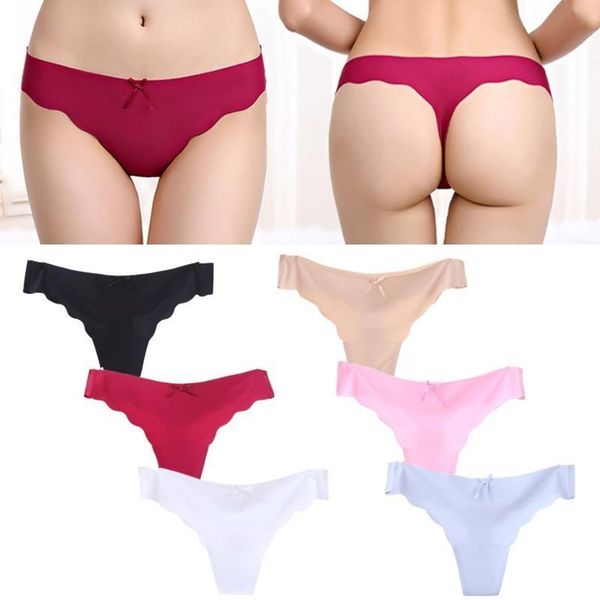 women's panties women ice silk seamless lady briefs thong low rise panty lingerie ruffles bow g string solid underpants girl brief, Black;pink
women's panties women ice silk seamless lady briefs thong low rise panty lingerie ruffles bow g string solid underpants girl brief, Black;pink
