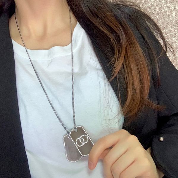 c2202 small fragrance new tag letter necklace handsome personality men and women alike pendant necklace long style sweater chain, Silver
c2202 small fragrance new tag letter necklace handsome personality men and women alike pendant necklace long style sweater chain, Silver