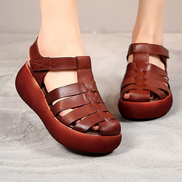 sandals women full-grain leather retro casual summer shoes fashion handmade platform size 35-40, Black
sandals women full-grain leather retro casual summer shoes fashion handmade platform size 35-40, Black